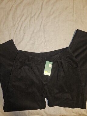 HALARA Black Wide Leg Corduroy Pants